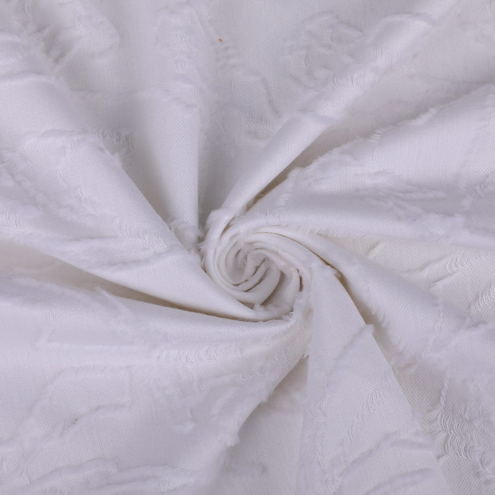 Jacquard trim tråd åndbar luksus bomuld silke dame strikket stof