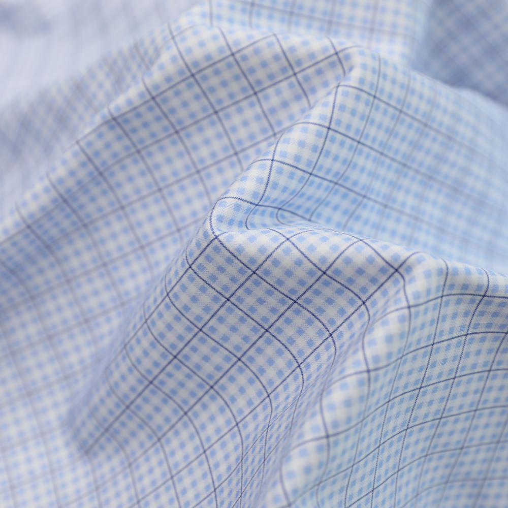 Åndbar og behagelig digital udskrivning bomuld plaid shirt stof