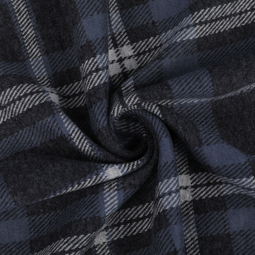 Dobbeltsidet jacquard blød og behagelig uld silke plaid strikket stof