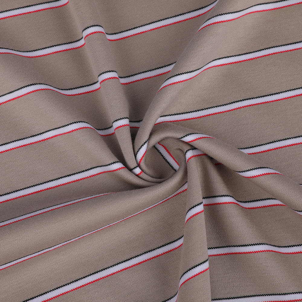 Interlock Comfortable miljøvenlig La Yarn-Dyed Striped Liquid Ammonia Cotton T-shirt stof